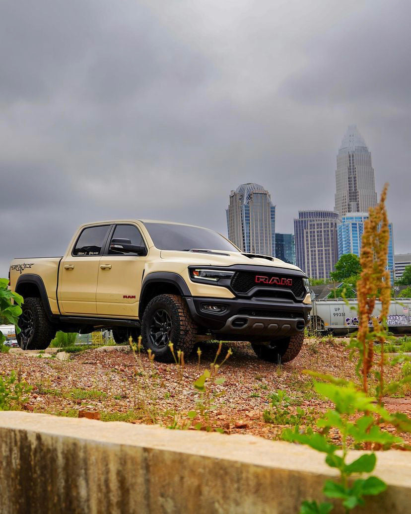 The TRX RAM HELLCAT 2021 Sand Color.  This is Big_Sturdy1 on instagrams truck from his trio of hellcat engine cars.  Brandon Sturdivant is a local Charlotte Entrepreneur who uses his vehicles to build his brand.